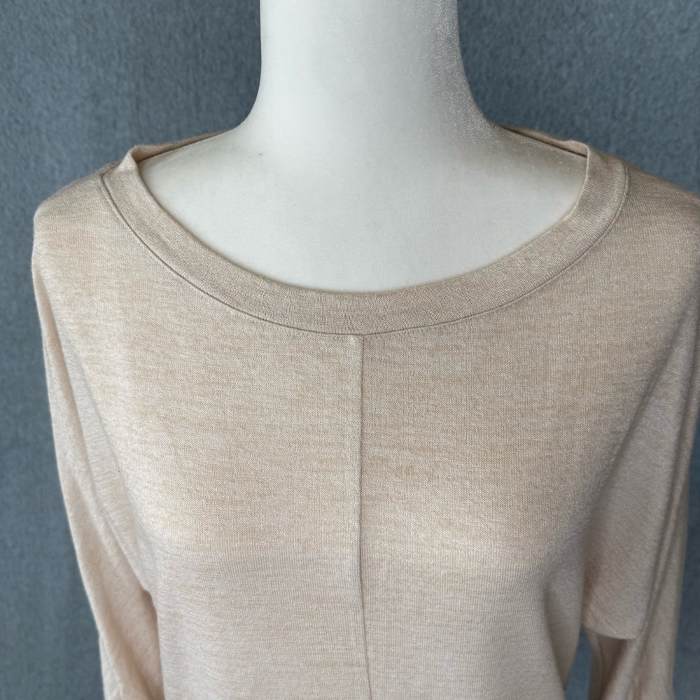 Banana Republic‎ Boatneck Sweater Front Seam Beige Size XS - Picture 2 of 15